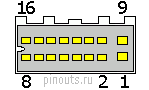16 pin Clarion proprietary connector @ Pinouts.ru
