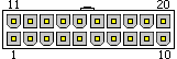 20 pin MOLEX 39-01-2200 connector layout