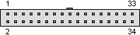 34 pin IDC female connector layout