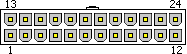 24 pin MOLEX 39-01-2240 or equivalent connector layout
