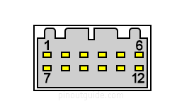 12 pin KIA amplifier connector view and layout