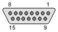 15 pin D-SUB male connector layout