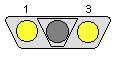 3 pin Sub-D 3W3 female connector layout