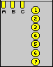 7 pin Nokia 7500 cell phone proprietary connector view and layout