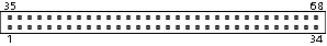 68 pin male connector layout