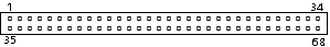 68 pin female connector layout