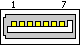 7 pin Serial ATA motherboard internal connector view and layout