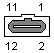 12 pin SNES A/V female proprietary connector layout