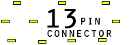 13 pin unspecified connector view and layout