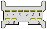 10 pin Nissan Head Unit proprietary connector layout