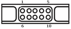10 pin Symbol proprietary connector view and layout