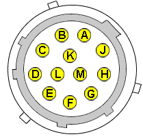 12 pin Fendt automotive diagnostic proprietary connector view and layout