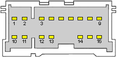 16 pin Kia Radio Stereo connector layout