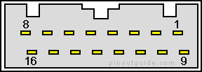 16 pin Mitsubishi Head Unit Aux connector layout