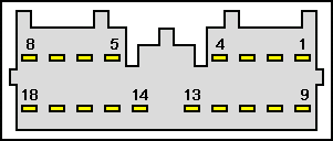 18 pin Mitsubishi Amplifier Audio connector layout