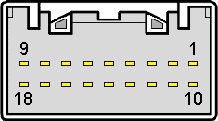 18 pin Mitsubishi Head Unit connector layout