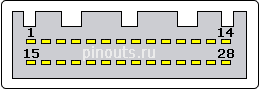 28 pin Nissan Head Unit Aux connector layout