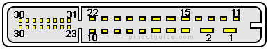 38 pin Audi Amplifier connector view and layout