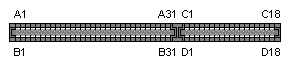 98 pin (62+36)ISA EDGE female connector layout
