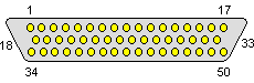 50 pin D-SUB male connector layout