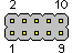 10 pin IDC male connector layout