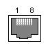 8 pin RJ45 (8P8C) female connector layout