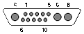13 pin 13W3 female connector drawing