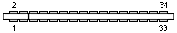 34 pin male EDGE connector drawing
