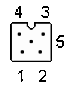 5 pin SQUARE female connector drawing