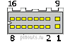 16 pin Clarion proprietary connector drawing