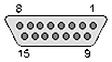 15 pin D-SUB female connector drawing