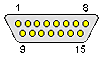 15 pin D-SUB male connector drawing