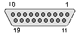 19 pin D-SUB female connector drawing