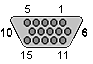15 pin highdensity D-SUB female connector drawing