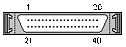 40 pin hi-density D-SUB male connector drawing