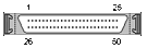 50 pin hi-density D-SUB male connector drawing