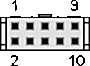 10 pin IDC female connector drawing