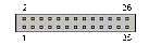 26 pin IDC male connector drawing