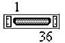 36 pin MDR36 female connector drawing