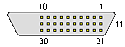 30 pin MOLEX MicroCross male connector drawing