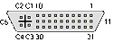 35 pin MOLEX "MicroCross" male connector drawing