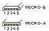 5 pin Micro USB A, Micro USB B plug connector drawing