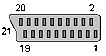 21 pin SCART female connector drawing