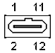 12 pin SNES A/V male proprietary connector drawing
