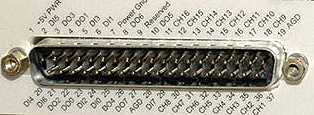 37 pin D-SUB male photo and diagram