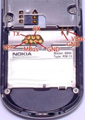 7 pin Nokia 8800 cell phone proprietary photo